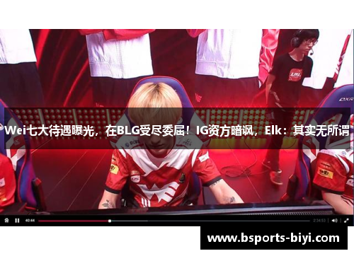 Wei七大待遇曝光，在BLG受尽委屈！IG资方暗讽，Elk：其实无所谓